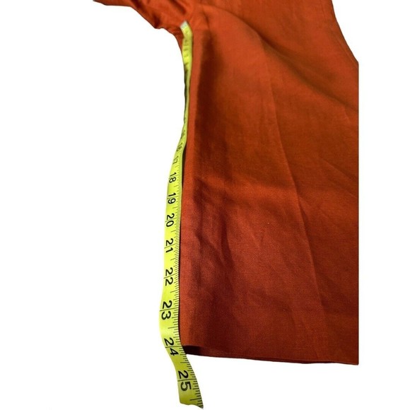 Larry Levine Orange Linen Blend straight Leg Cropped Pants Sz 6 - Picture 16 of 16